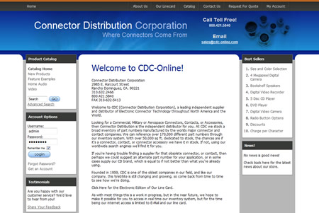 Connector Distribution Corporation Screenshot